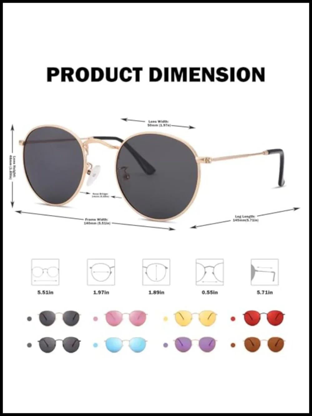 Small Round Polarized Metal Sunglasses Retro Designer Style